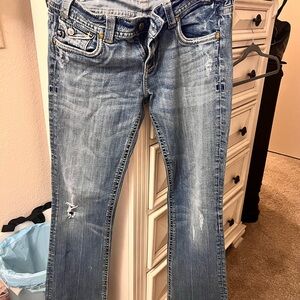 MEK Classic Blue Distressed Women Jeans (31/34L)